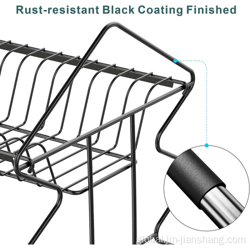 2 Tier Iron With Powder Coating Dish Rack Premium Double Tier Organizer Kitchen Dish Rack Supplier